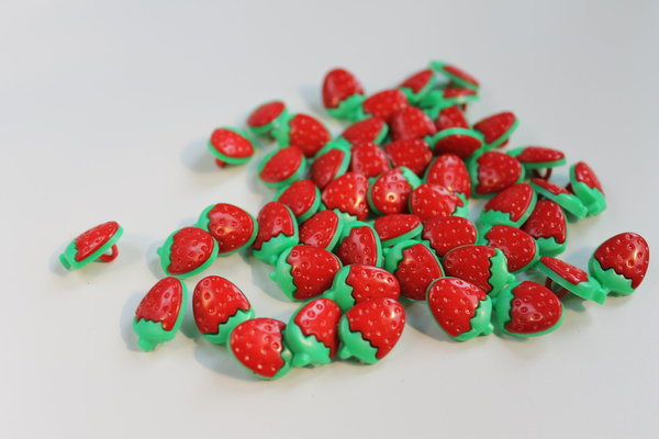 Kinderknöpfe Erdbeere